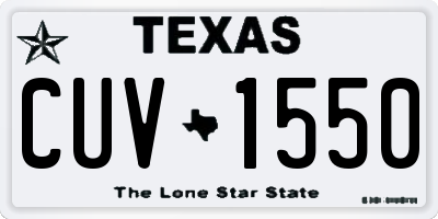 TX license plate CUV1550