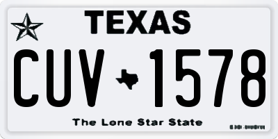 TX license plate CUV1578