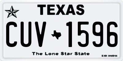 TX license plate CUV1596