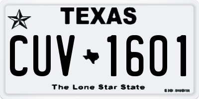 TX license plate CUV1601