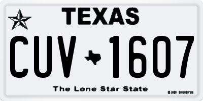 TX license plate CUV1607