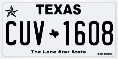 TX license plate CUV1608