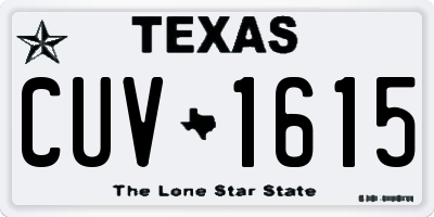 TX license plate CUV1615