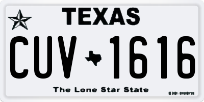 TX license plate CUV1616