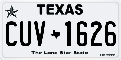 TX license plate CUV1626