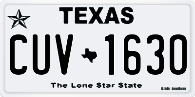 TX license plate CUV1630