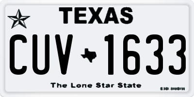 TX license plate CUV1633
