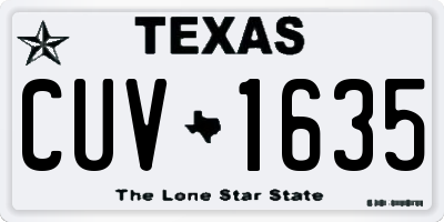 TX license plate CUV1635
