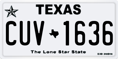 TX license plate CUV1636