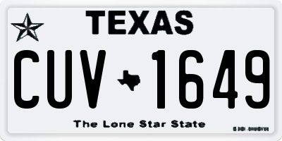 TX license plate CUV1649