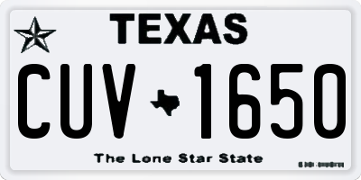 TX license plate CUV1650