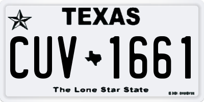 TX license plate CUV1661