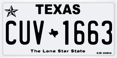 TX license plate CUV1663
