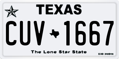 TX license plate CUV1667