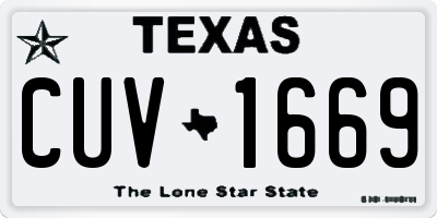 TX license plate CUV1669