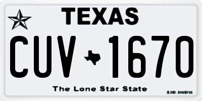 TX license plate CUV1670