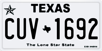 TX license plate CUV1692