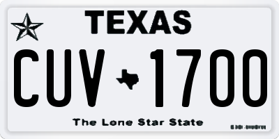 TX license plate CUV1700