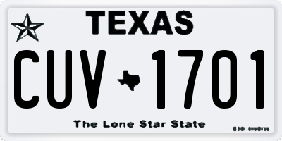 TX license plate CUV1701