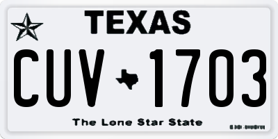 TX license plate CUV1703