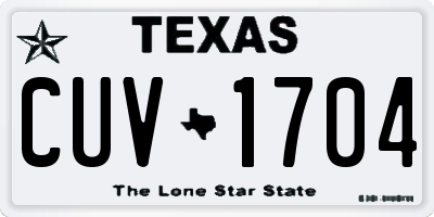 TX license plate CUV1704