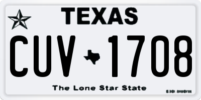 TX license plate CUV1708