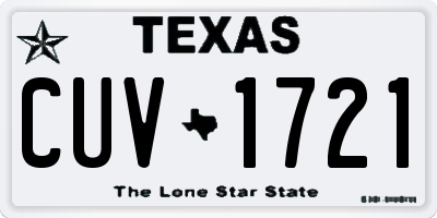 TX license plate CUV1721