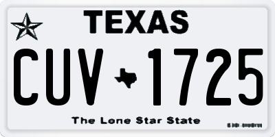 TX license plate CUV1725