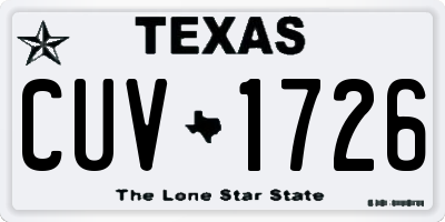 TX license plate CUV1726