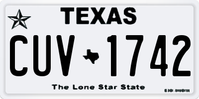 TX license plate CUV1742