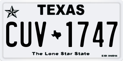 TX license plate CUV1747