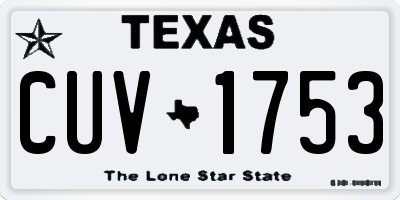 TX license plate CUV1753