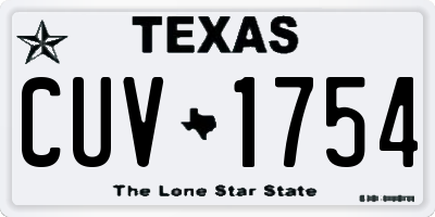 TX license plate CUV1754
