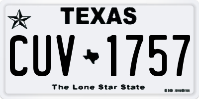 TX license plate CUV1757