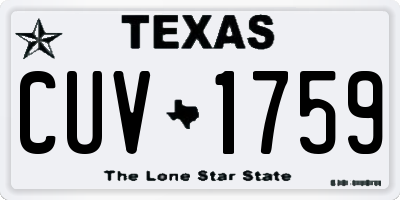 TX license plate CUV1759