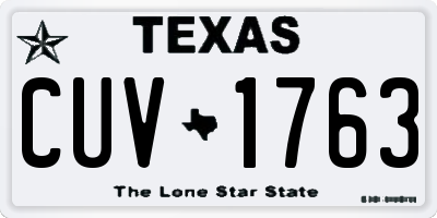 TX license plate CUV1763