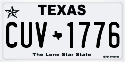 TX license plate CUV1776
