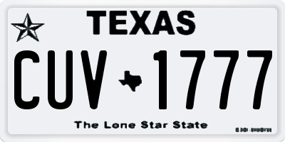 TX license plate CUV1777