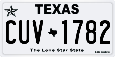 TX license plate CUV1782