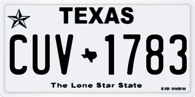 TX license plate CUV1783