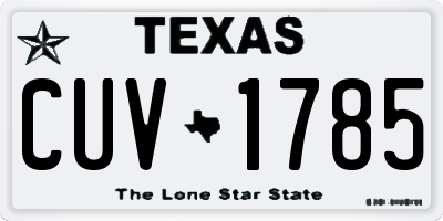 TX license plate CUV1785