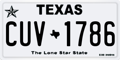 TX license plate CUV1786