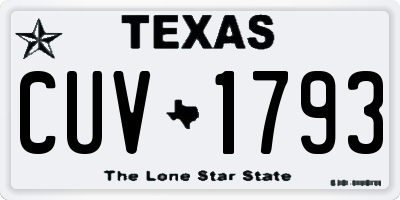 TX license plate CUV1793