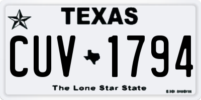 TX license plate CUV1794