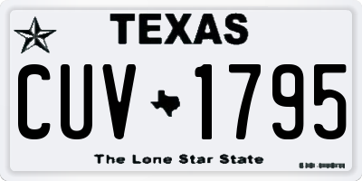 TX license plate CUV1795