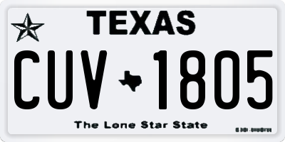 TX license plate CUV1805
