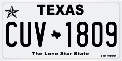 TX license plate CUV1809