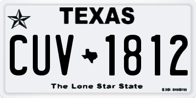 TX license plate CUV1812