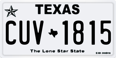 TX license plate CUV1815