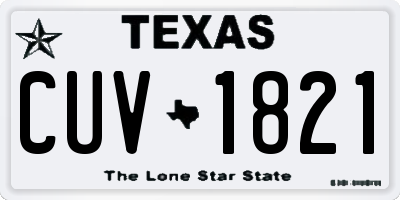 TX license plate CUV1821